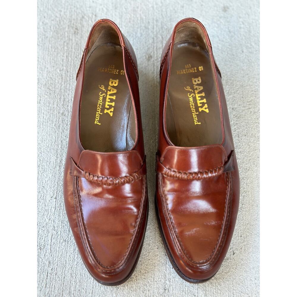 Bally of Switzerland Men’s 8E Parawet 663 Martinez Brown Leather Loafers Shoes
